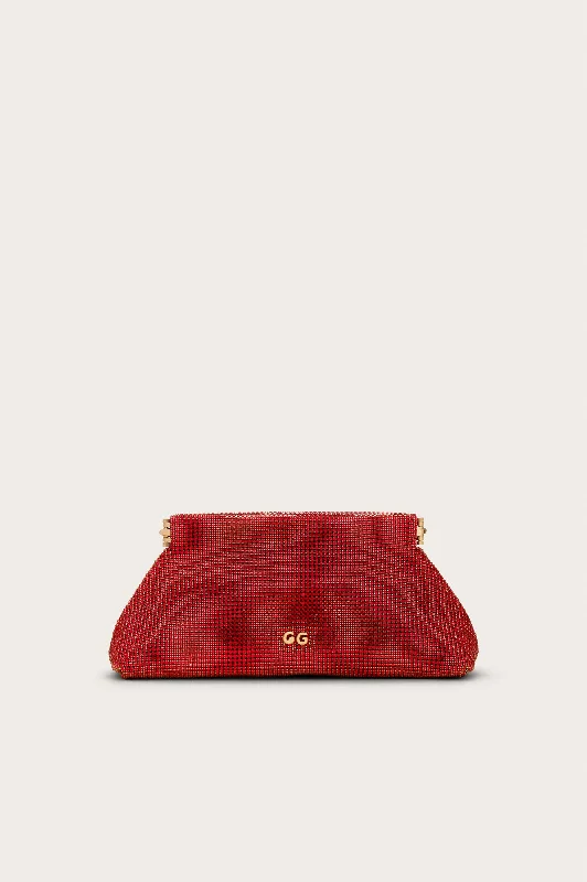 Women's Metallic Leather Clutch in Rose Gold for Valentine's DateLILLIA MINI CLUTCH - GARNET