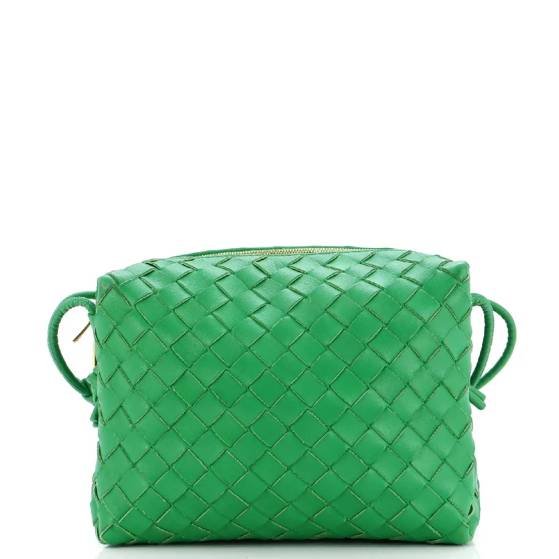 Suede Crossbody Bag in Olive Green for Fall Fashion StatementsLoop Crossbody Bag Intrecciato Nappa Small Suede Crossbody Bag in Olive Green for Fall Fashion StatementsLoop Crossbody Bag Intrecciato Nappa Small