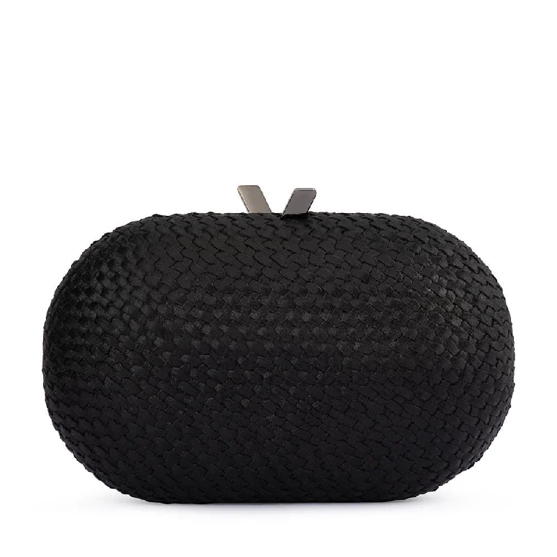 Women's Monogrammed Leather Clutch in Tan for Personalized StyleLUCIA Woven Oval Clutch Women's Monogrammed Leather Clutch in Tan for Personalized StyleLUCIA Woven Oval Clutch
