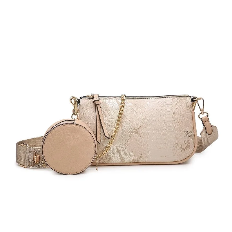 Straw Crossbody Bag in Natural Color for Beach Vacations and Summer DaysM1984 Crossbody w/Removable Chain & Pouch