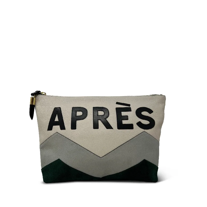 Snake - Skin Effect Clutch in Green for Exotic PartiesMedium Pouch Ski