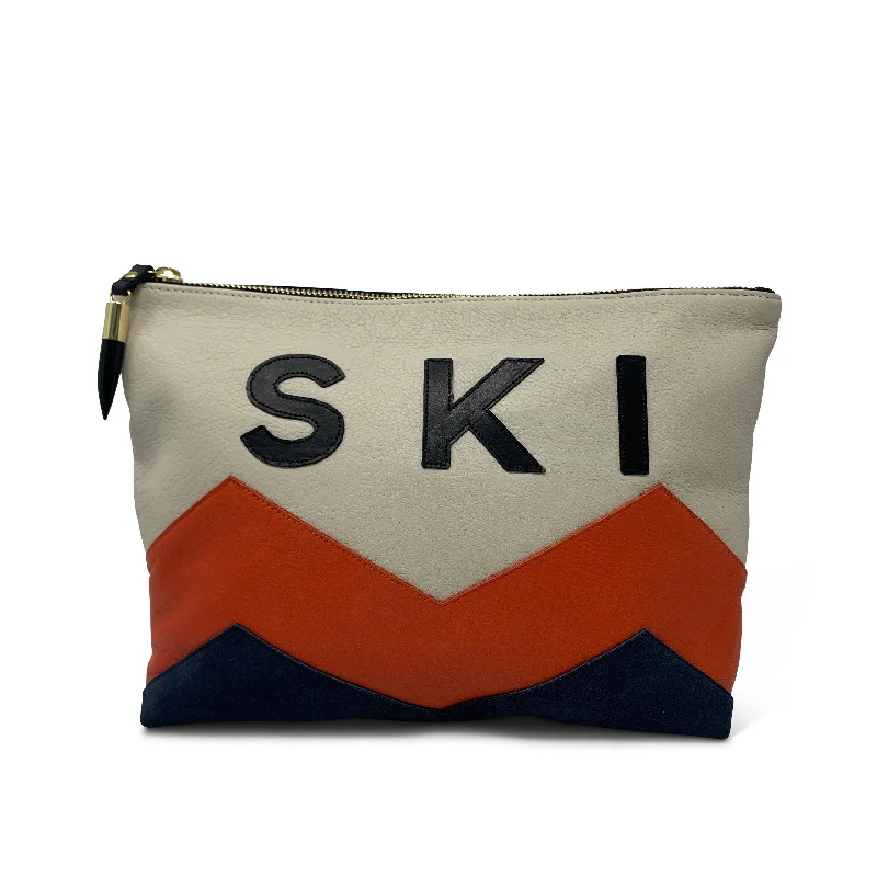 Snake - Skin Effect Clutch in Green for Exotic PartiesMEDIUM SKI BUM POUCH
