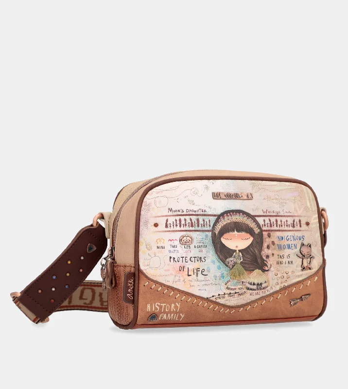 Women's Crossbody Bag with Adjustable Strap in Orange for Customizable ComfortMenire printed crossbody bag