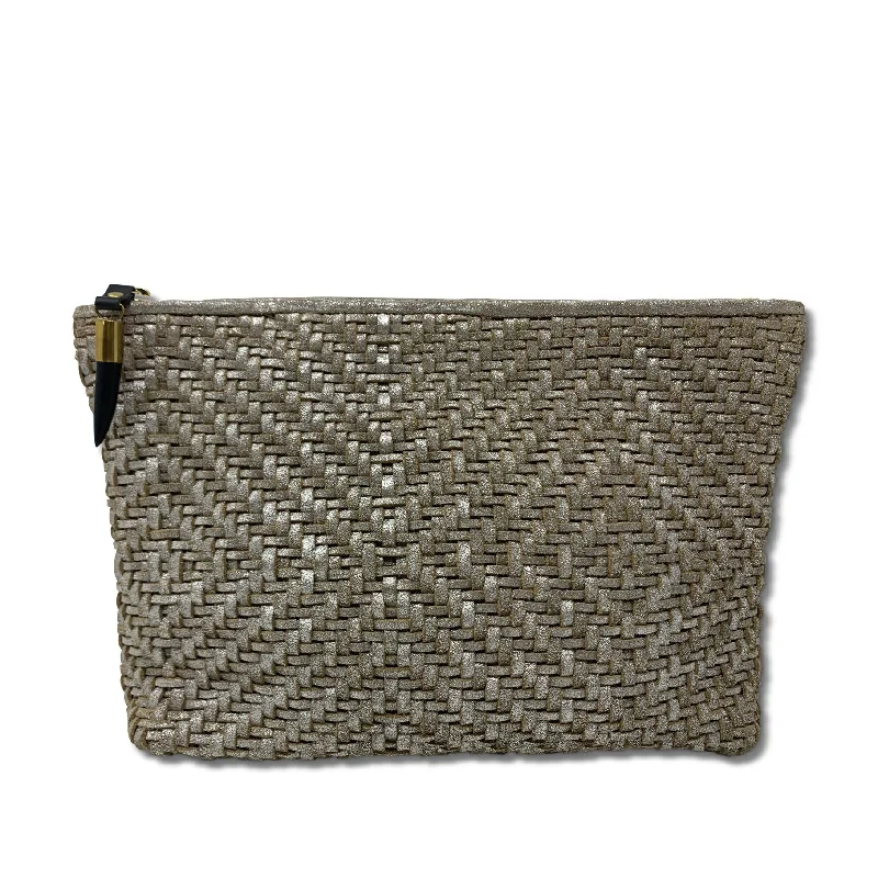 Floral - Printed Satin Clutch in Pink for Spring GalasMETALLIC WEAVE CLUTCH