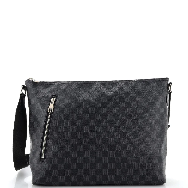 Medium - sized Canvas Crossbody Bag in Beige with Floral Print for Spring OutingsMick Messenger Bag Damier Graphite MM Medium - sized Canvas Crossbody Bag in Beige with Floral Print for Spring OutingsMick Messenger Bag Damier Graphite MM