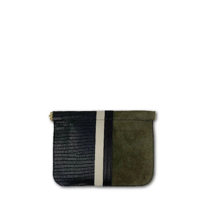 Women's Embroidered Silk Evening Bag in Navy for WeddingsMini Crock Racing Stripe Snap Pouch Women's Embroidered Silk Evening Bag in Navy for WeddingsMini Crock Racing Stripe Snap Pouch