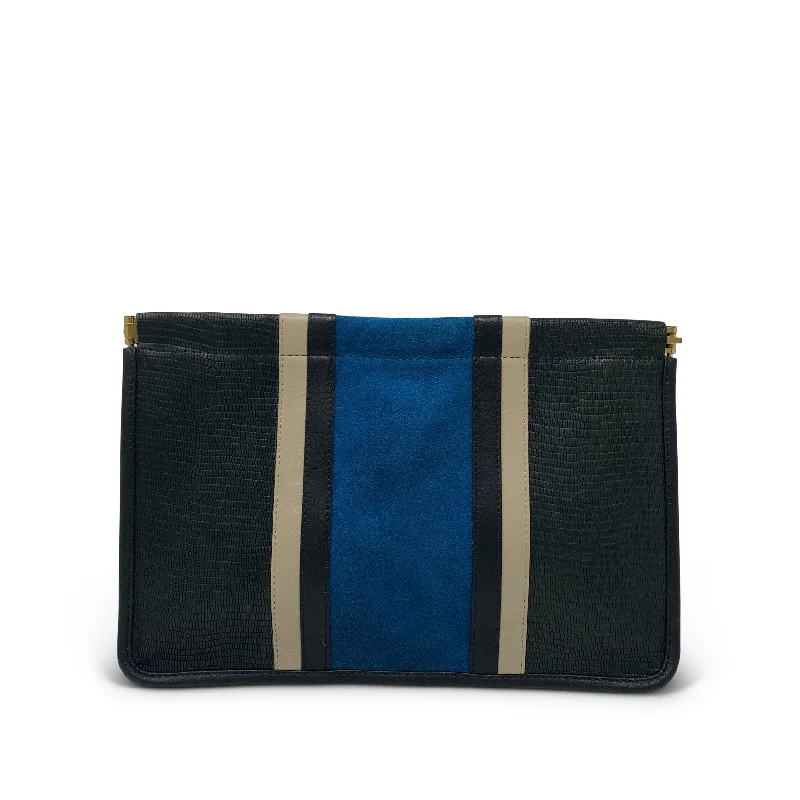 Women's Faux Fur Clutch in White for Winter BallsMINI CROCK SEA BLUE  SNAP CLUTCH