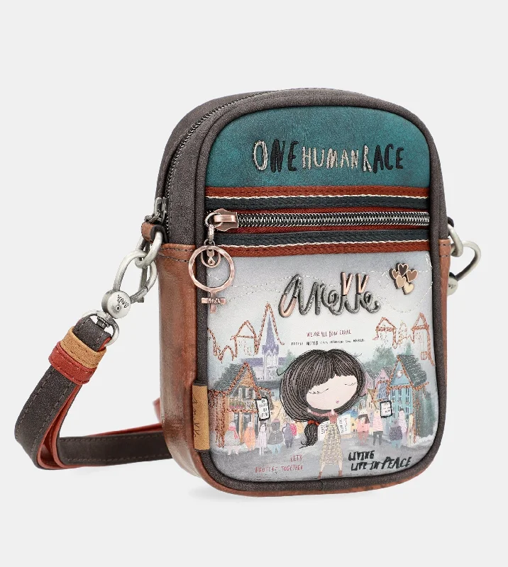 Women's Crossbody Bag with Zippered Pocket on the Back in Red for SecurityMini shoulder bag with front pocket Voice