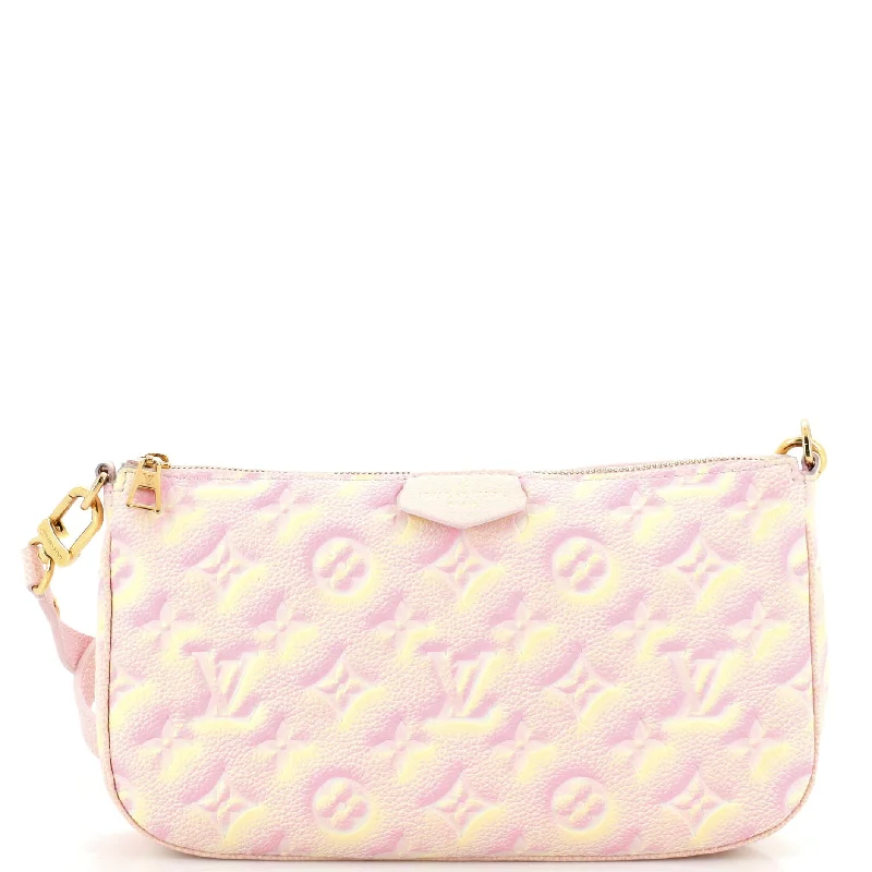 Women's Crossbody Bag with Multiple Compartments in Gray for Organized Daily UseMulti Pochette Accessoires Stardust Monogram Empreinte Leather