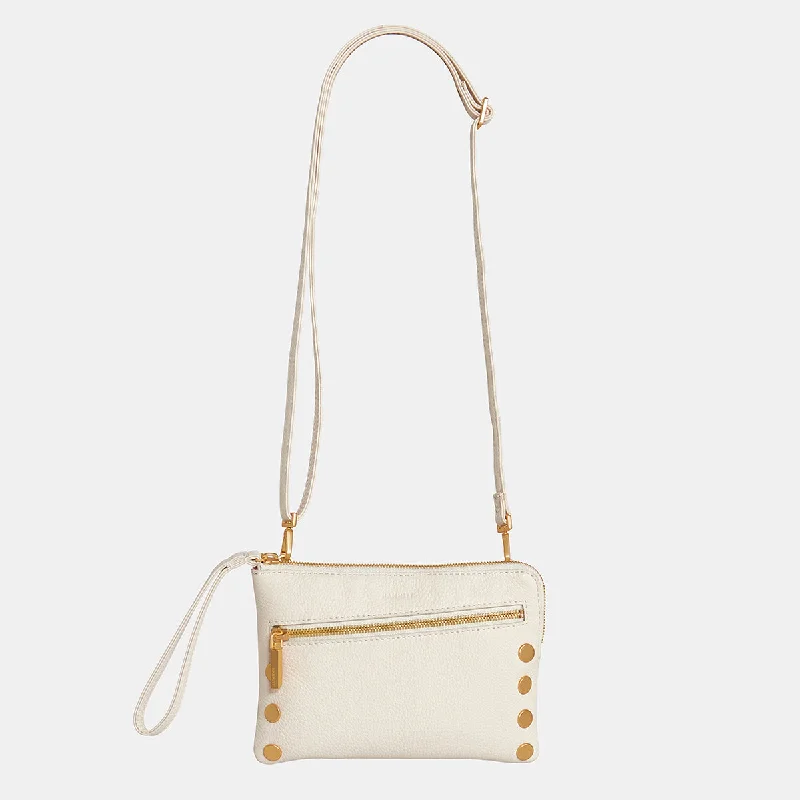 Quilted Leather Evening Bag in Gray for Sophisticated EventsNash Small | Calla Lily White/Brushed Gold Quilted Leather Evening Bag in Gray for Sophisticated EventsNash Small | Calla Lily White/Brushed Gold