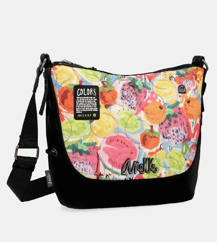 Medium - sized Canvas Crossbody Bag in Beige with Floral Print for Spring OutingsNature Colors red large shoulder bag