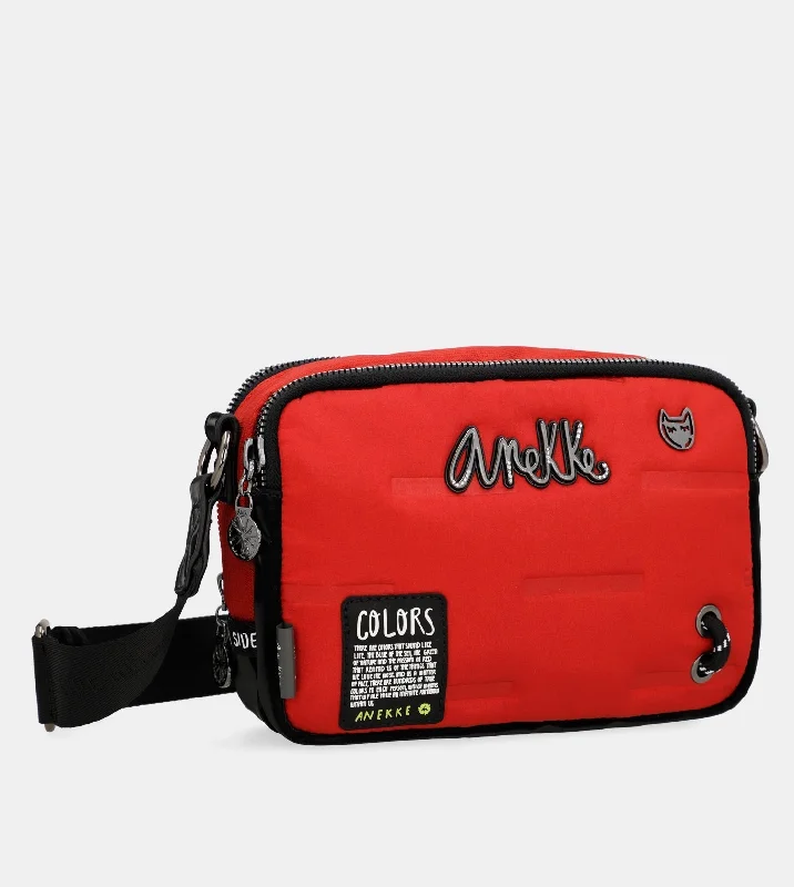 Waterproof Nylon Crossbody Bag in Navy Blue for Outdoor Hiking TripsNature Colors red rectangular shoulder bag