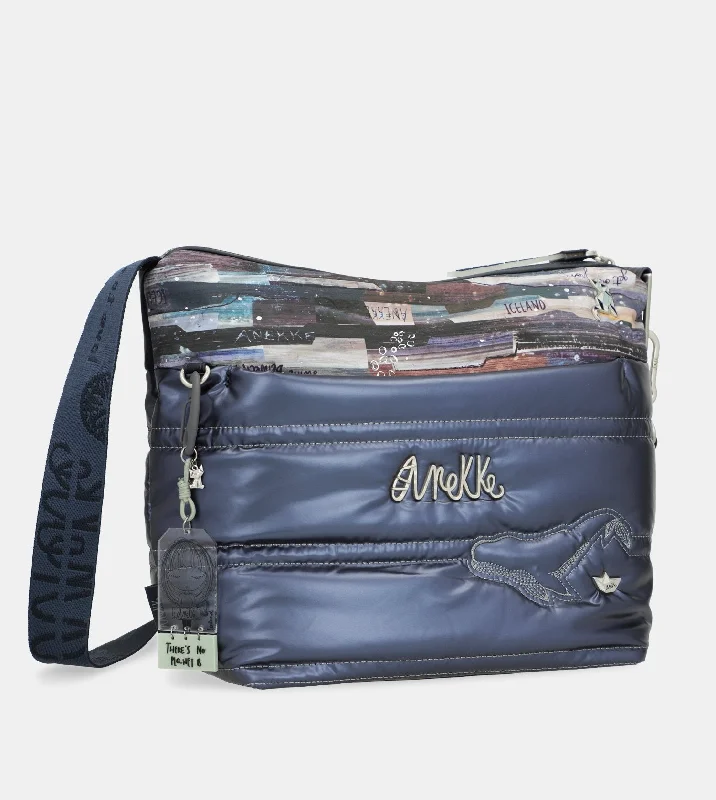 Leather - Trimmed Denim Crossbody Bag in Blue for a Vintage - Inspired LookNature Ocean quilted crossbody bag Leather - Trimmed Denim Crossbody Bag in Blue for a Vintage - Inspired LookNature Ocean quilted crossbody bag