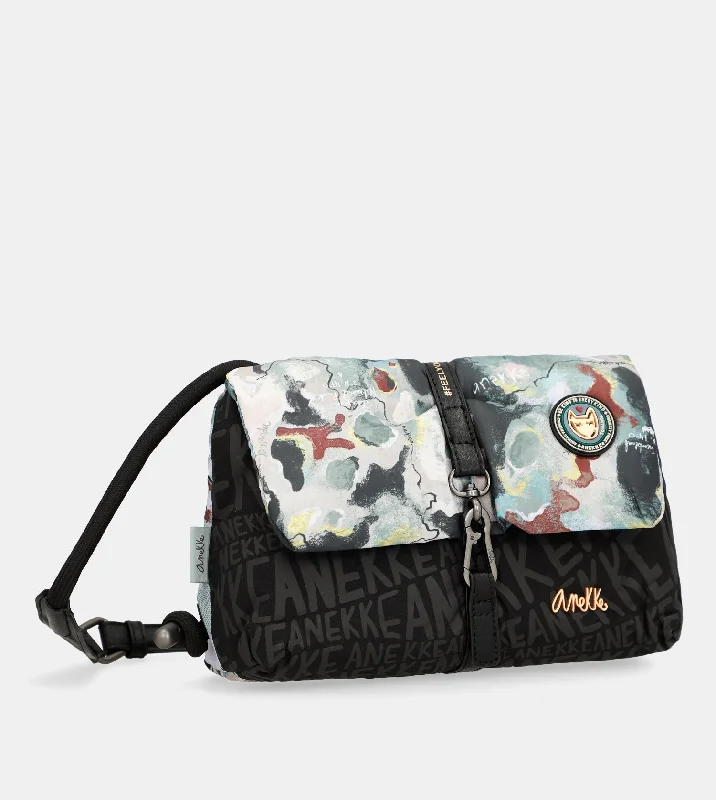 Medium - sized Canvas Crossbody Bag in Beige with Floral Print for Spring OutingsNature Woods camouflage shoulder bag