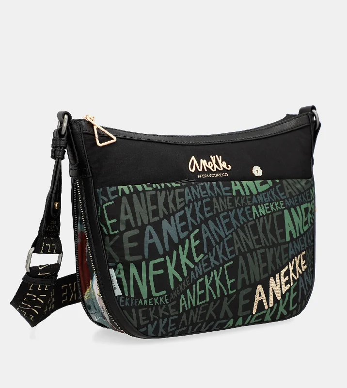 Women's Small Leather Crossbody Bag in Black with Gold Hardware for Evening PartiesNature Woods large shoulder bag Anekke