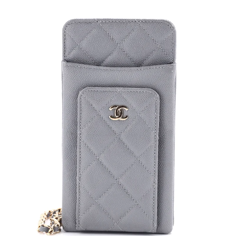 Women's Crossbody Bag with Chain Strap in Gold for a Glamorous TouchO Phone Holder Crossbody Bag Quilted Caviar