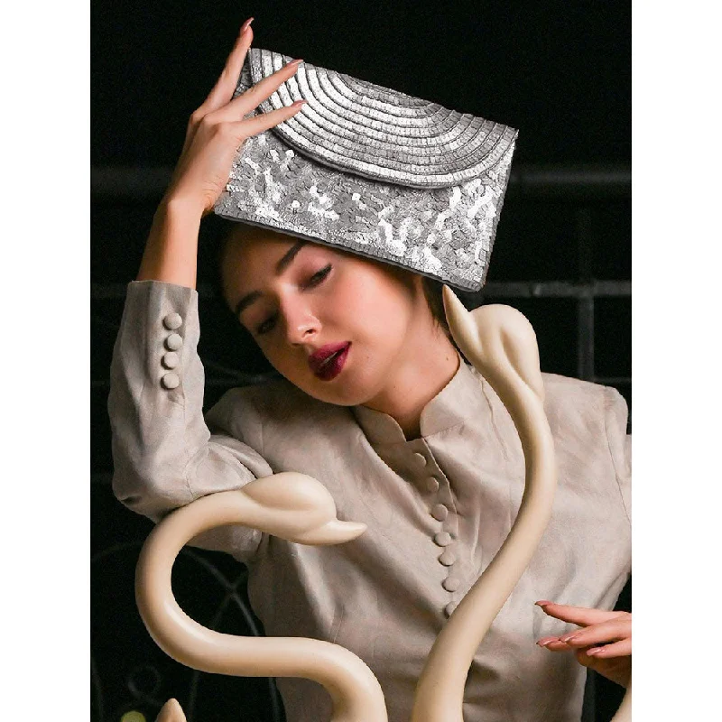 Mirrored Clutch in Silver for Futuristic - Themed GatheringsOdette Grey Sequence Envelope Clutch Mirrored Clutch in Silver for Futuristic - Themed GatheringsOdette Grey Sequence Envelope Clutch
