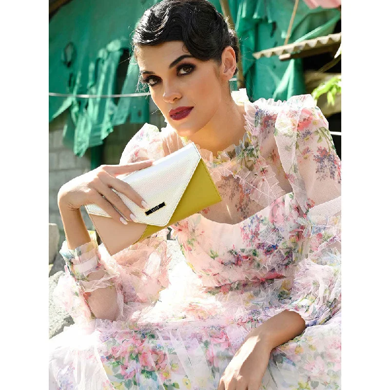 Floral - Printed Satin Clutch in Pink for Spring GalasOdette Multi-Colored Clutch Purse for Women