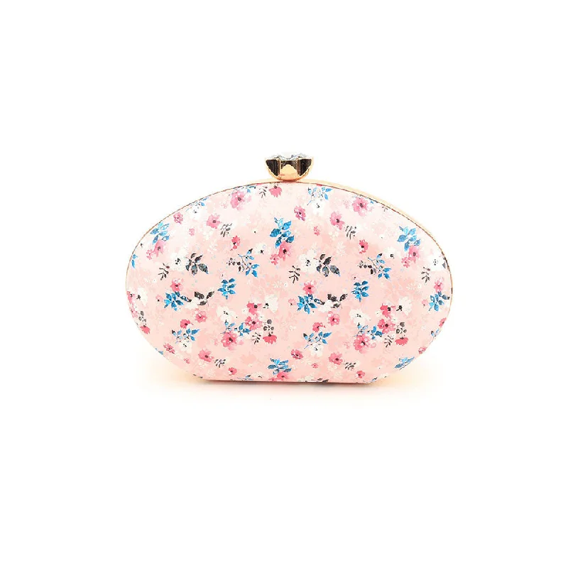 Snake - Skin Effect Clutch in Green for Exotic PartiesOdette Pink Floral Printed Clutch