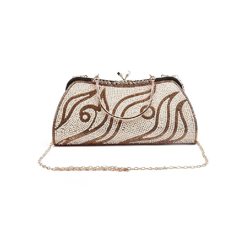 Snake - Skin Effect Clutch in Green for Exotic PartiesOdette Statement Gold Colored Clutch Bag Snake - Skin Effect Clutch in Green for Exotic PartiesOdette Statement Gold Colored Clutch Bag