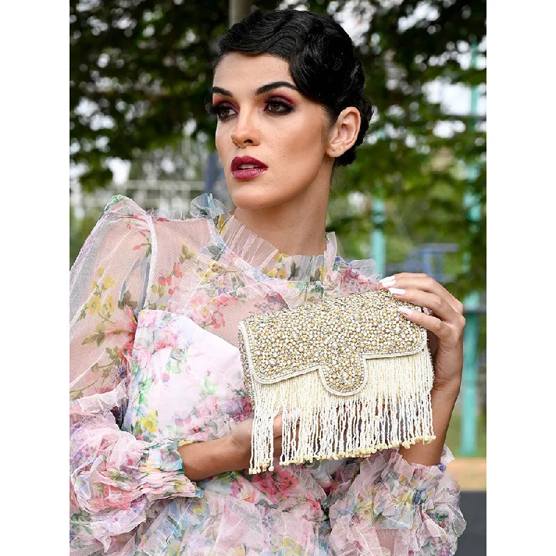 Women's Lizard - Print Clutch in Brown for a Chic LookOdette White Clutch for Women Women's Lizard - Print Clutch in Brown for a Chic LookOdette White Clutch for Women