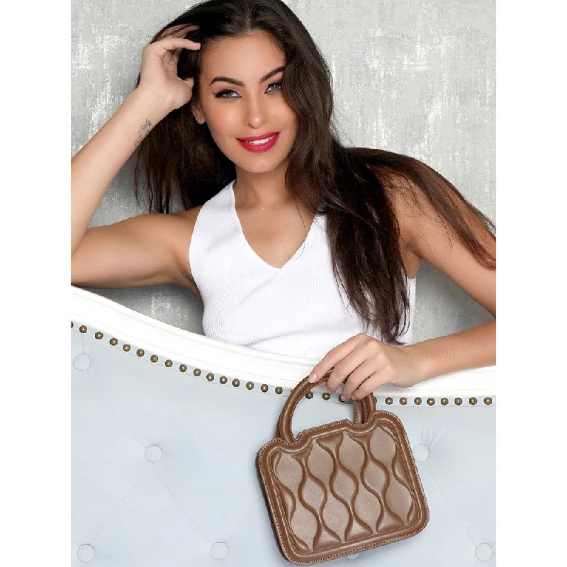 Pearl - Embellished Clutch in Cream for Bridal ShowersOdette Yummy Brown Clutch Bag Pearl - Embellished Clutch in Cream for Bridal ShowersOdette Yummy Brown Clutch Bag