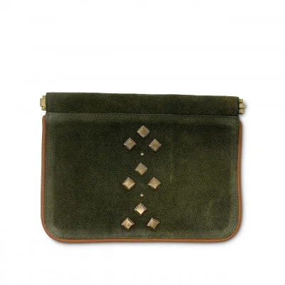 Floral - Printed Satin Clutch in Pink for Spring GalasOLIVE SUEDE SNAP POUCH