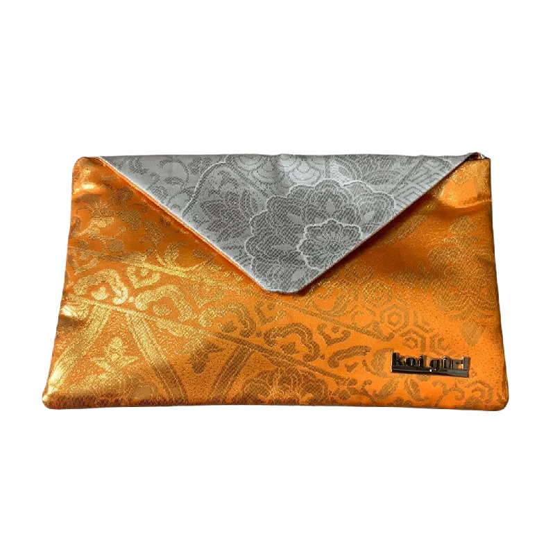 Women's Studded Leather Evening Bag in Black for Rock - n - Roll NightsOrange and Silver Mandala Clutch