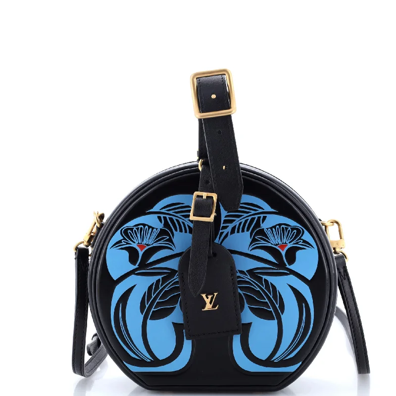 Straw Crossbody Bag in Natural Color for Beach Vacations and Summer DaysPetite Boite Chapeau Bag Anachro Bleu Printed Calfskin
