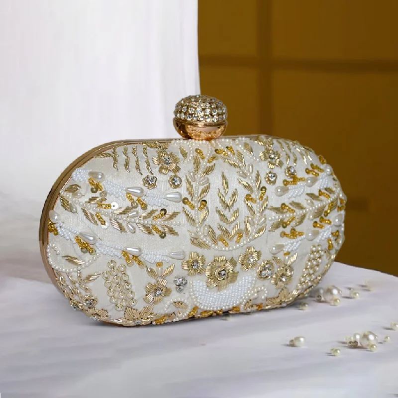 Women's Lizard - Print Clutch in Brown for a Chic LookCapsule Zari Clutch | Off White Women's Lizard - Print Clutch in Brown for a Chic LookCapsule Zari Clutch | Off White