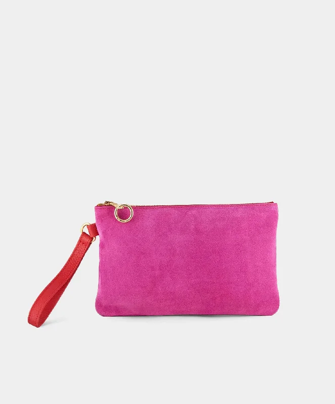 Leather Clutch with Chain Strap in Black for Cocktail PartiesWHITNEY WRISTLET