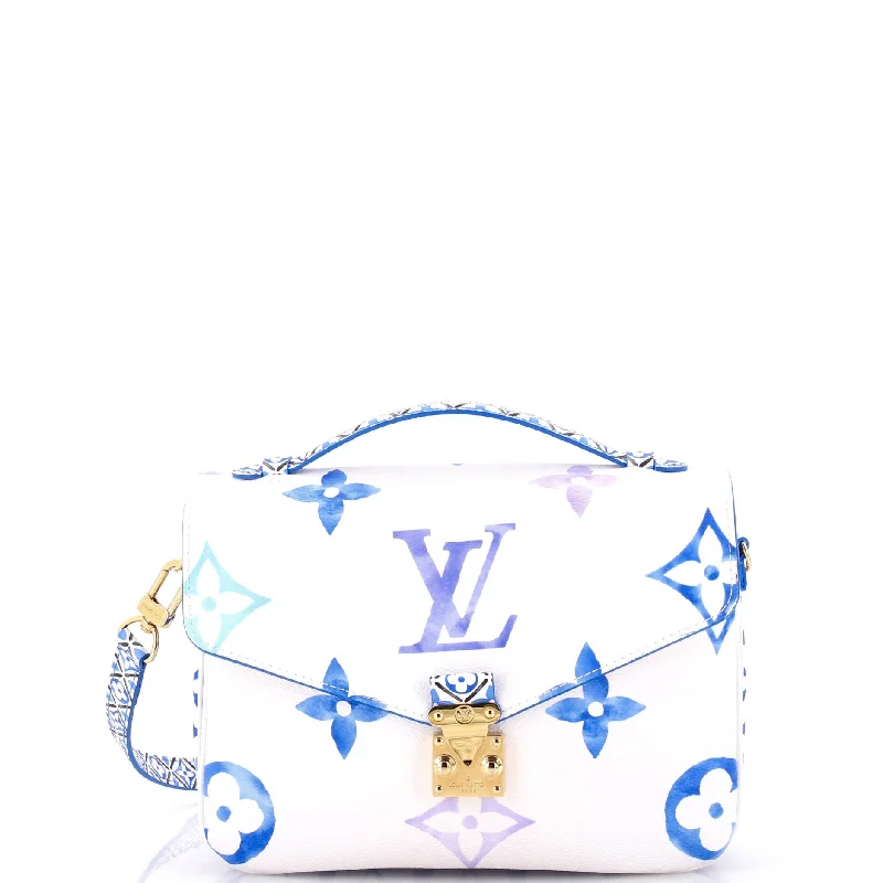 Women's Crossbody Bag with Zippered Pocket on the Back in Red for SecurityPochette Metis By The Pool Monogram Watercolor Giant MM Women's Crossbody Bag with Zippered Pocket on the Back in Red for SecurityPochette Metis By The Pool Monogram Watercolor Giant MM