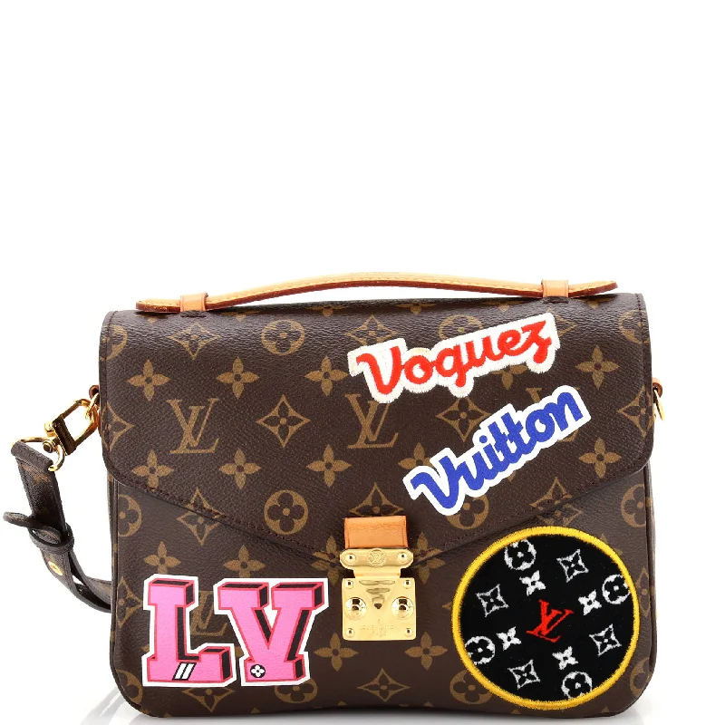 Women's Small Leather Crossbody Bag in Black with Gold Hardware for Evening PartiesPochette Metis Limited Edition Patches Monogram Canvas Women's Small Leather Crossbody Bag in Black with Gold Hardware for Evening PartiesPochette Metis Limited Edition Patches Monogram Canvas