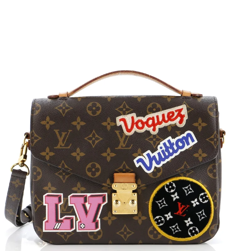 Medium - sized Canvas Crossbody Bag in Beige with Floral Print for Spring OutingsPochette Metis Limited Edition Patches Monogram Canvas Medium - sized Canvas Crossbody Bag in Beige with Floral Print for Spring OutingsPochette Metis Limited Edition Patches Monogram Canvas