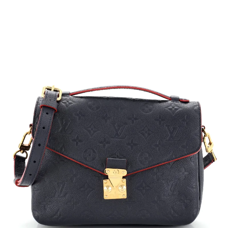 Women's Crossbody Bag with Magnetic Closure in White for Quick AccessPochette Metis Monogram Empreinte Leather