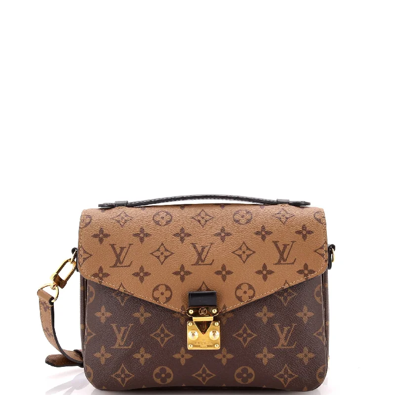 Women's Small Leather Crossbody Bag in Black with Gold Hardware for Evening PartiesPochette Metis Reverse Monogram Canvas Women's Small Leather Crossbody Bag in Black with Gold Hardware for Evening PartiesPochette Metis Reverse Monogram Canvas