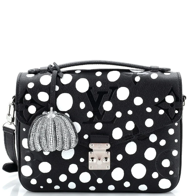 Medium - sized Canvas Crossbody Bag in Beige with Floral Print for Spring OutingsPochette Metis Yayoi Kusama Infinity Dots Monogram Empreinte Giant