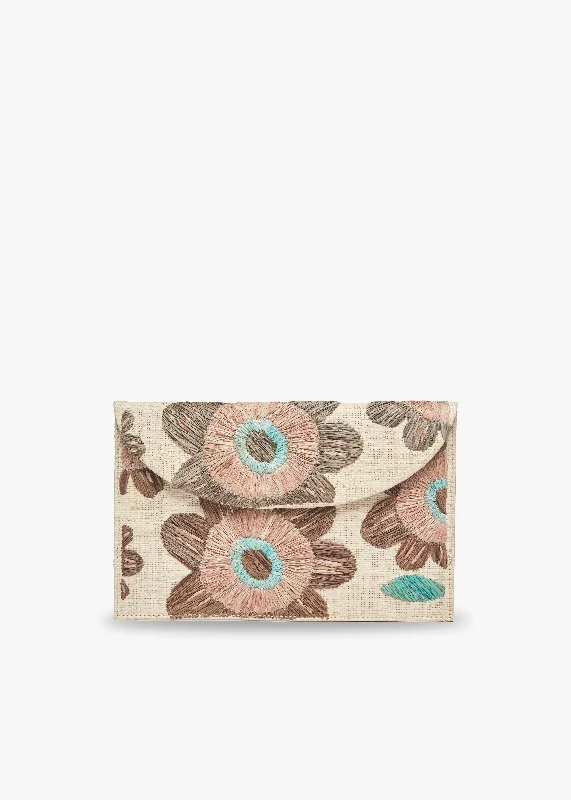 Leather Clutch with Chain Strap in Black for Cocktail PartiesPrimrose Embroidered Straw Envelope Clutch Bag
