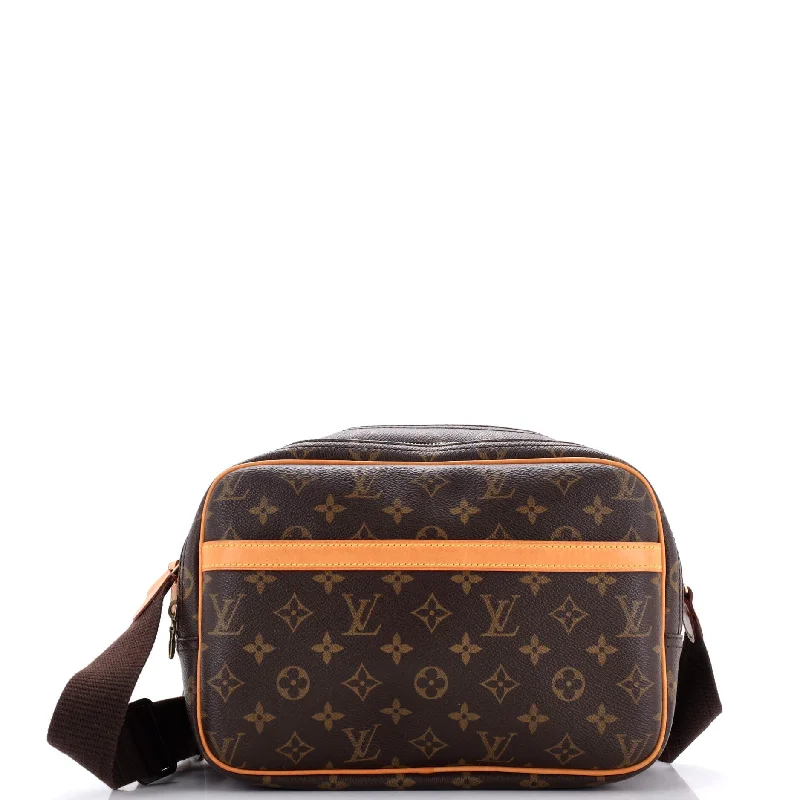 Leather - Trimmed Denim Crossbody Bag in Blue for a Vintage - Inspired LookReporter Bag Monogram Canvas PM Leather - Trimmed Denim Crossbody Bag in Blue for a Vintage - Inspired LookReporter Bag Monogram Canvas PM