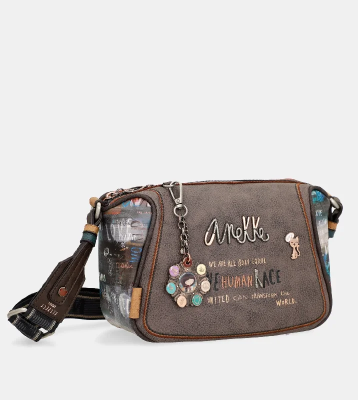 Embroidered Silk Crossbody Bag in Purple for Formal Events and WeddingsRespect printed shoulder bag