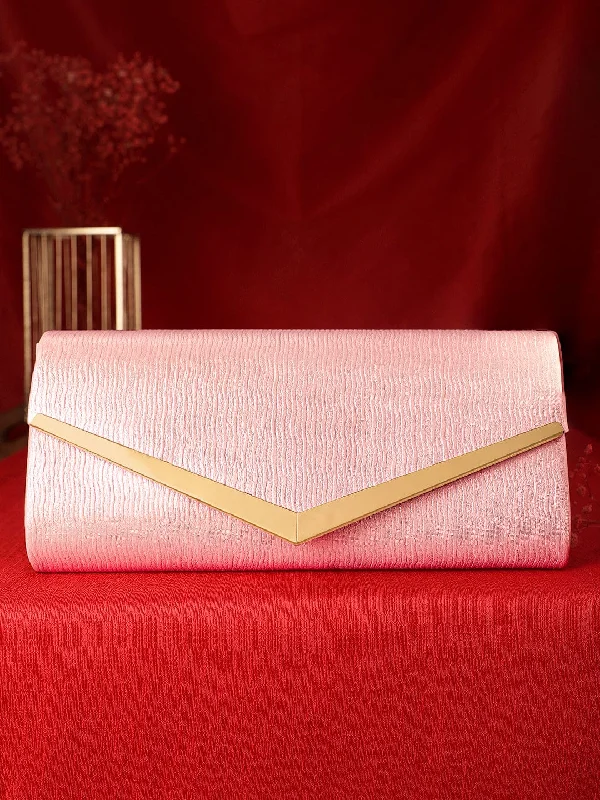 Pearl - Embellished Clutch in Cream for Bridal ShowersRubans Elegance in Peach Handcrafted Peach Clutch Bag