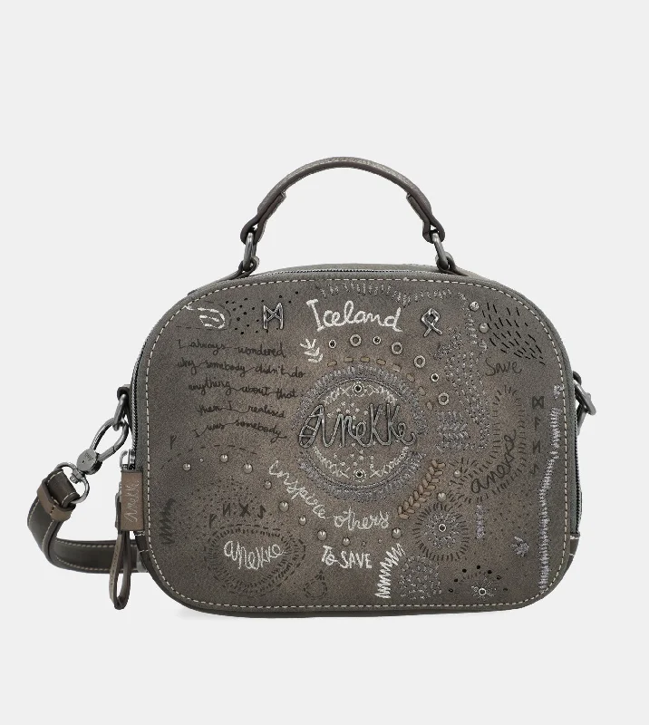 Medium - sized Canvas Crossbody Bag in Beige with Floral Print for Spring OutingsRune double compartment handbag Medium - sized Canvas Crossbody Bag in Beige with Floral Print for Spring OutingsRune double compartment handbag
