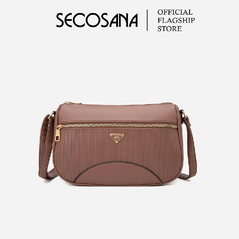 Geometric - Printed PVC Crossbody Bag in Multicolor for Trendy Street StyleSECOSANA Amilla Plain Sling Bag