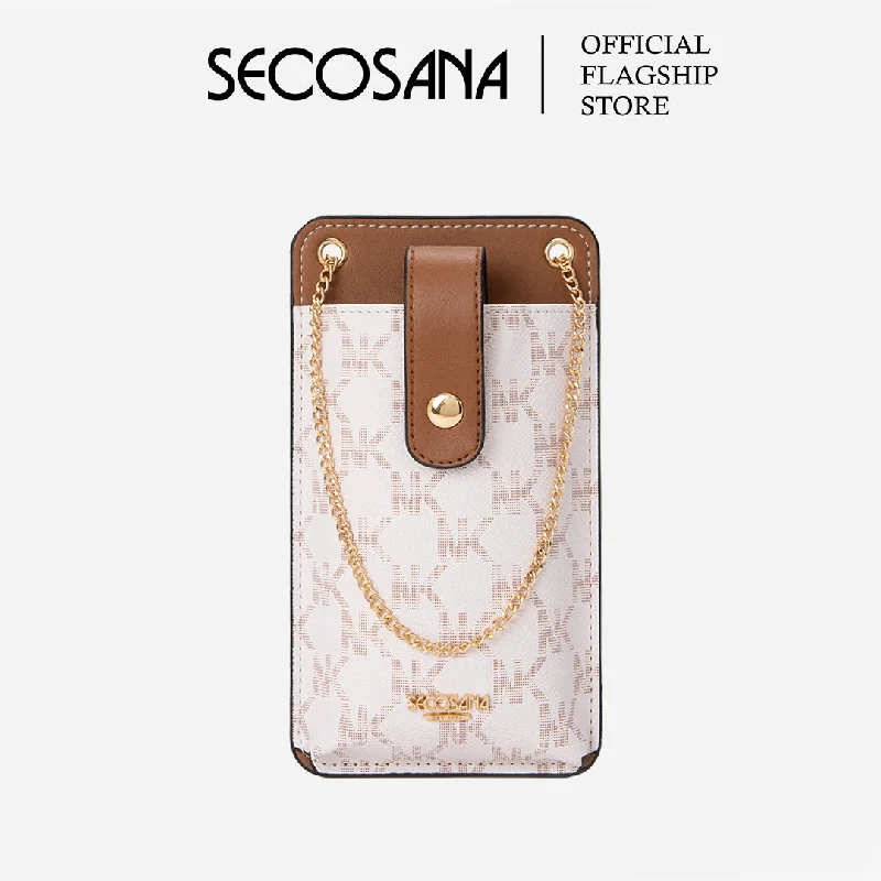 Women's Crossbody Bag with Adjustable Strap in Orange for Customizable ComfortSECOSANA Haizea Printed Cellphone Bag