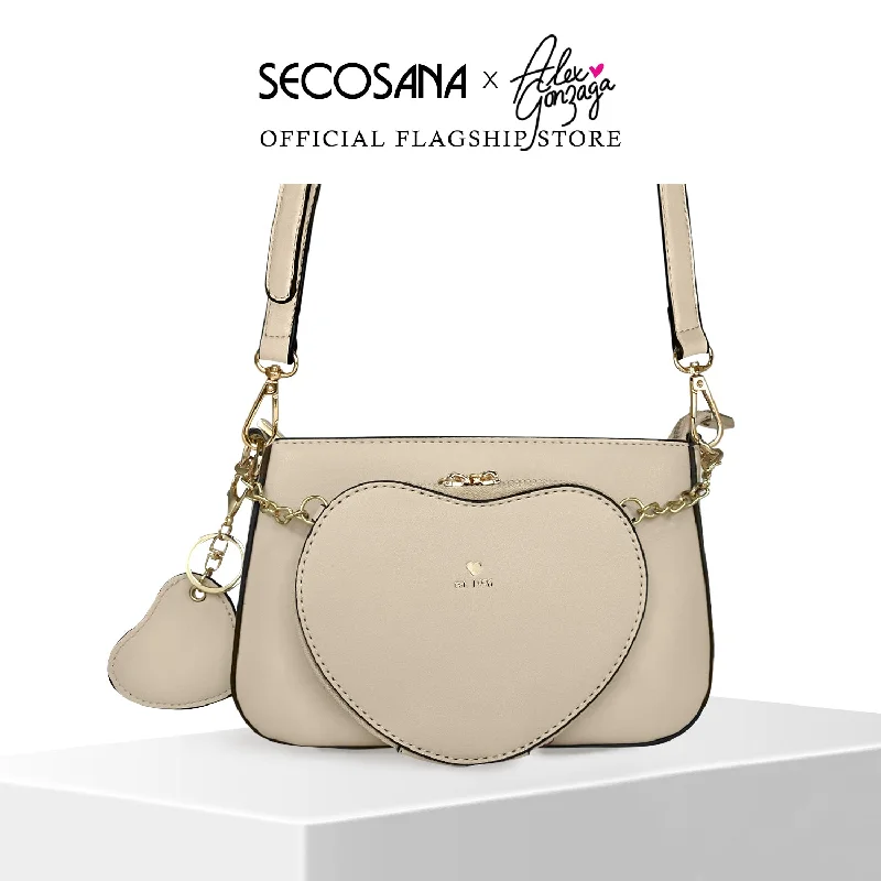 Women's Crossbody Bag with Magnetic Closure in White for Quick AccessSECOSANA Kori Sling Bag [PERSONALIZED]