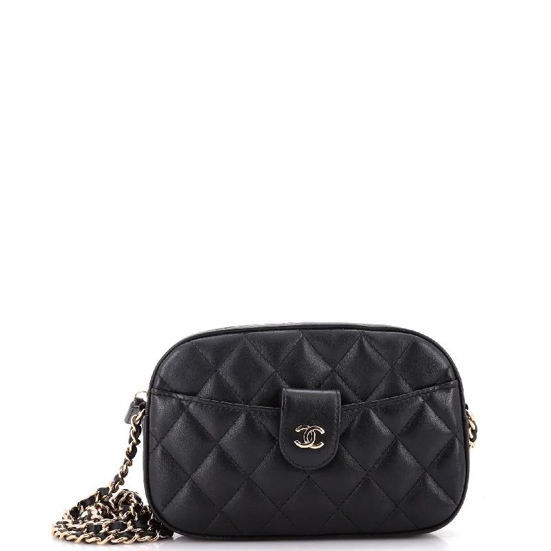 Women's Crossbody Bag with Chain Strap in Gold for a Glamorous TouchSlip Pocket Camera Case Bag Quilt Lambskin Mini Women's Crossbody Bag with Chain Strap in Gold for a Glamorous TouchSlip Pocket Camera Case Bag Quilt Lambskin Mini