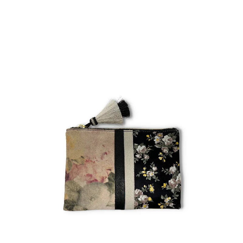 Women's Metallic Leather Clutch in Rose Gold for Valentine's DateSmall Army Floral Pouch Women's Metallic Leather Clutch in Rose Gold for Valentine's DateSmall Army Floral Pouch