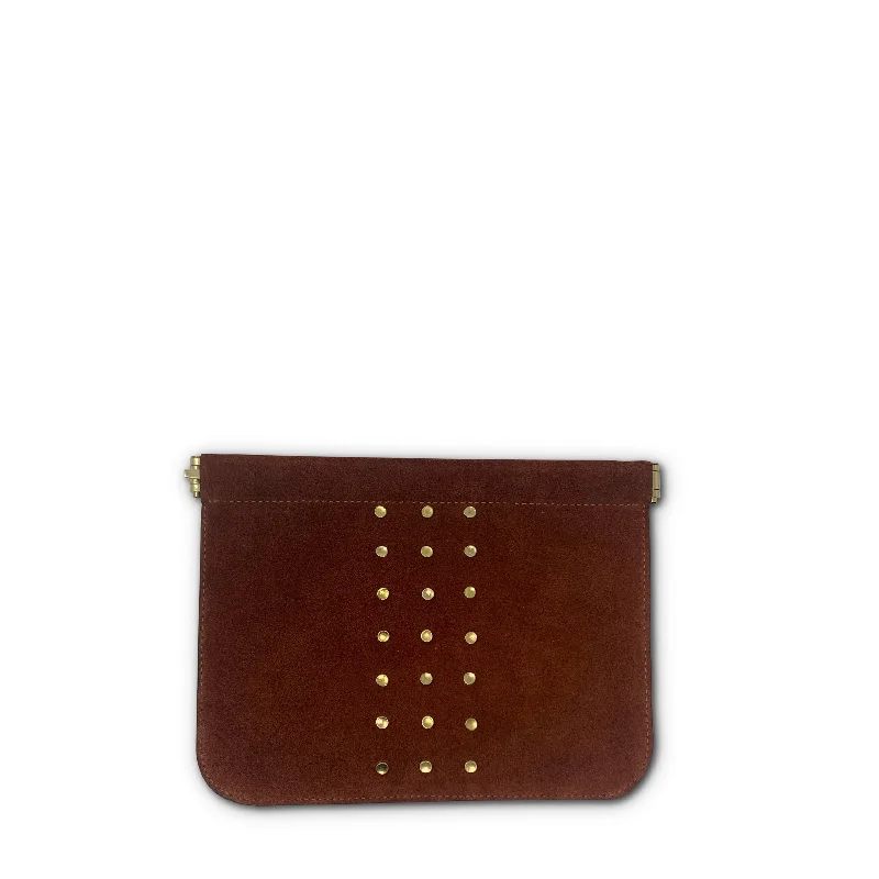 Lace - Trimmed Satin Clutch in Ivory for Garden WeddingsSmall Pouch - Rust Stud