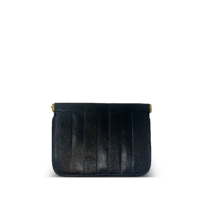 Suede Clutch with Tassel Details in Olive for Fall SoireesSmall Snap Pouch - Black Heat Striped