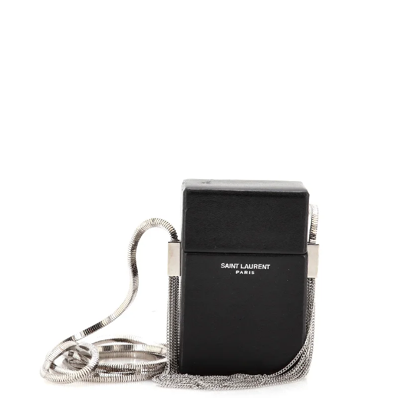 Women's Crossbody Bag with Multiple Compartments in Gray for Organized Daily UseSmoking Box Minaudiere Leather Women's Crossbody Bag with Multiple Compartments in Gray for Organized Daily UseSmoking Box Minaudiere Leather